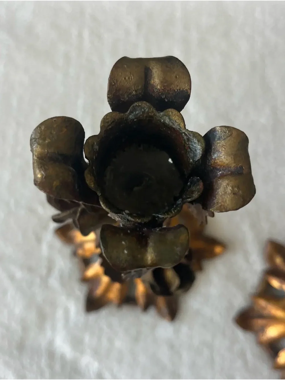 Antique Italian Gilded Gild Candlestick Pair